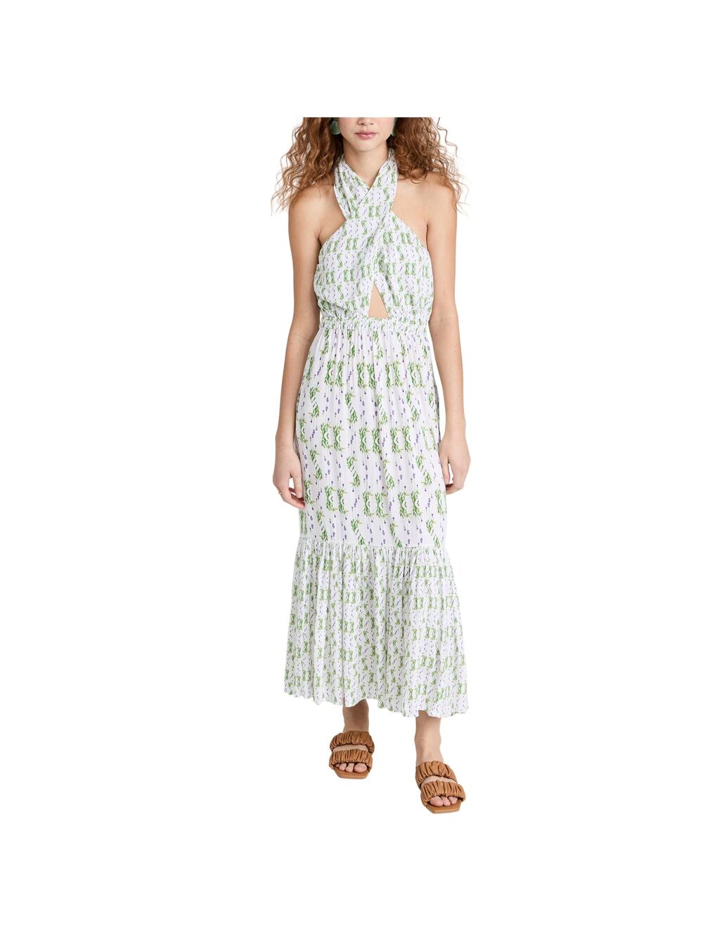Shopbop Floral Lilac Print Playa Lucila Halter Dress Size M